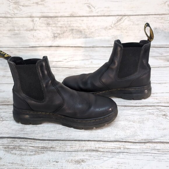 Dr Martens Embury Black Leather Slip On Chelsea Boots Women 9 Men 8 - Picture 6 of 8